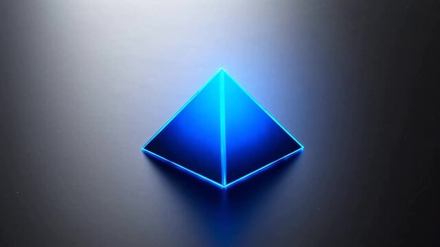 Black pyramid on dark surface symbolizing creativity, art, and imagination