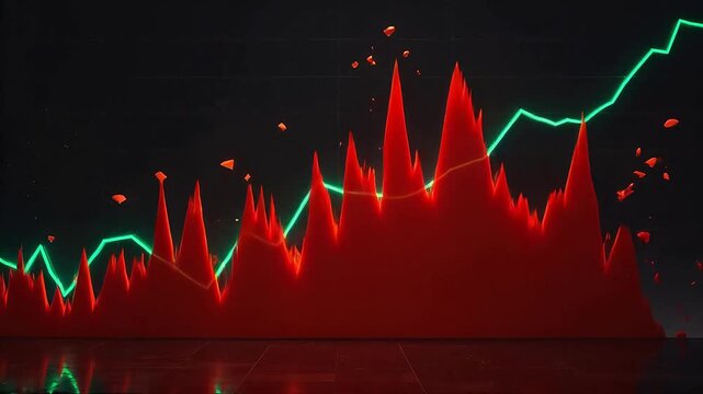 Green line graph on dark background symbolizing freedom, adventure, and exploration