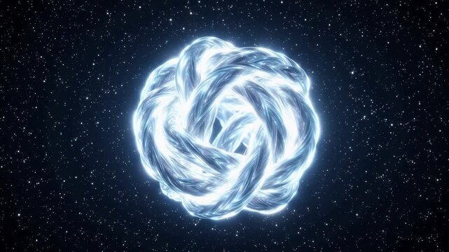 Abstract glowing knot in space symbolizing growth and future success
