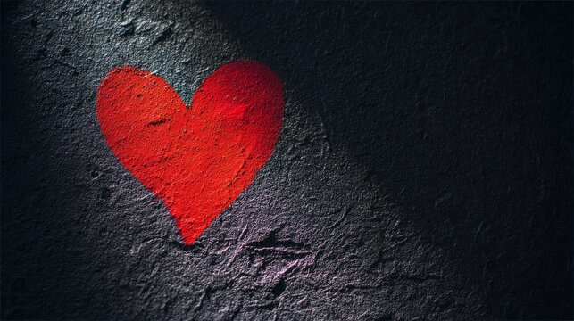 cardiac. A glowing crimson heart on a dark textured surface, symbolizing deep emotion in a close-up view. wellbeing guides, coaching materials, designed for coaching and self-improvement content.
