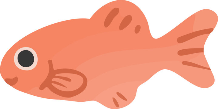 Cute Wakin Goldfish Vector Illustration Background | かわいい和金 金魚 和風 デフォルメ ベクター素材