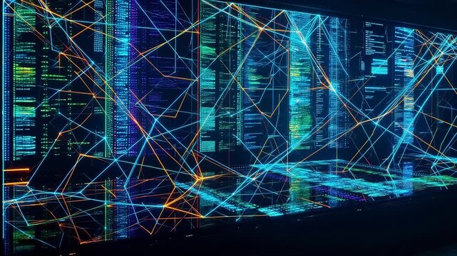 Colorful digital network patterns for high-end commercial advertising