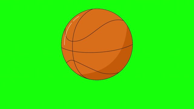 Bouncing Basketball Animation on Green Screen