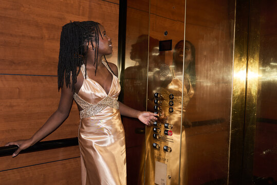 Girl in golden dress