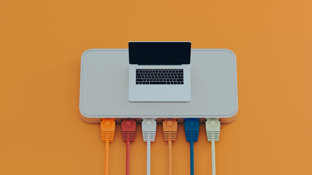 Connecting tech cables to laptop for network access