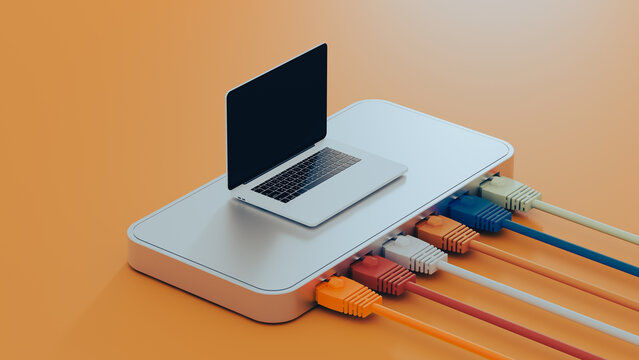 Connecting tech cables to laptop for network access