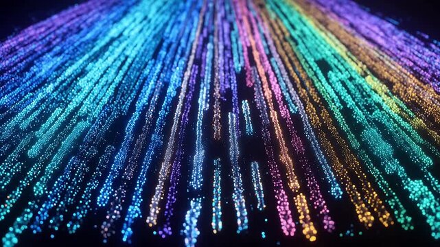 Colorful glowing light streaks for creative digital media and web design
