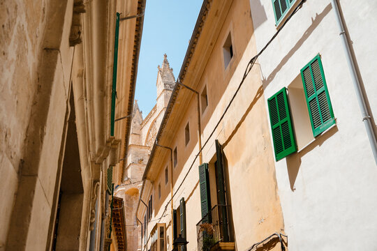 Architectural Details in the Historic Center of Majorca, Spain