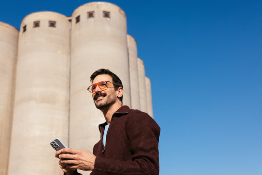 Attractive man with phone