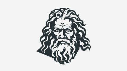 Fototapeta premium Stylized portrait of a bearded man depicted in a monochrome illustration