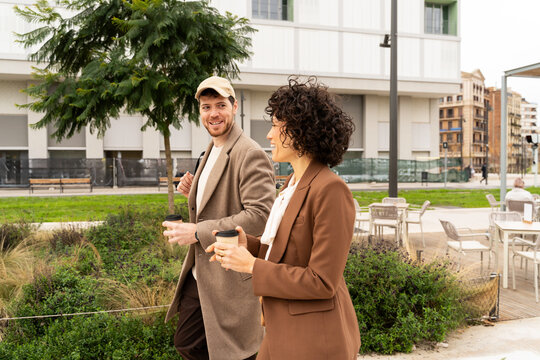 Coworkers Walking After Work