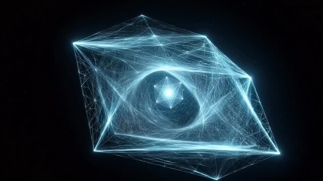 Abstract glowing network in dark space emphasizing natural beauty and tranquility