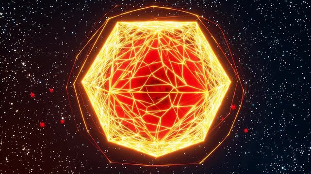 Geometric shape in space symbolizing freedom, adventure, and exploration