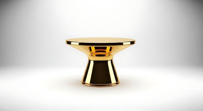 Luxurious Golden Pedestal on a White Background A Modern Accent for Displaying Objects