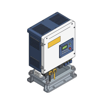 Industrial Variable Frequency Drive Unit with Control Panel.
