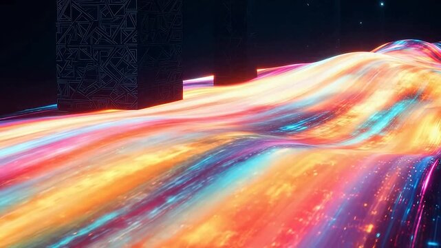 Abstract colorful light wave motion emphasizing health, wellness, and vitality