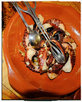 Close Up Octopus Lagareiro Style Dish