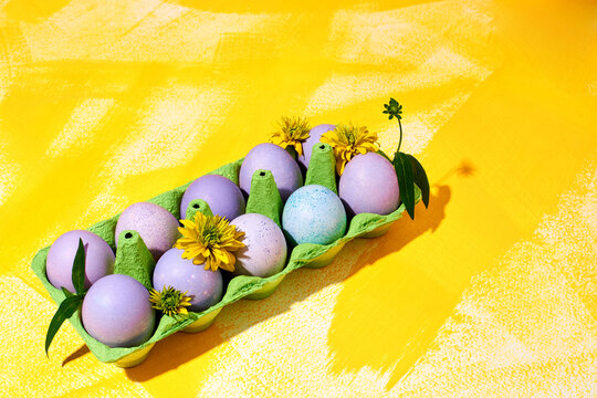 Colorful Easter eggs in a bright setting