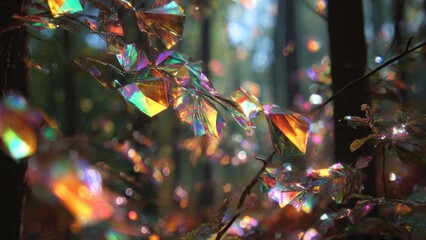 Naklejka premium Sunlight Refracting Through Forest Branches