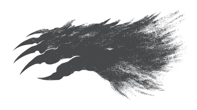 Abstract illustration of a dragon silhouette with sharp claws isolated