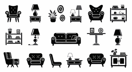 Collection of various furniture pieces for home interior design. © Wita