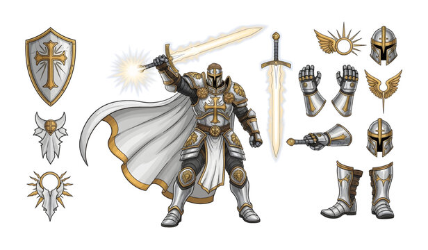 Medieval Templar Knight Armor Suit Character sheet