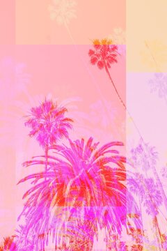 Vibrant Abstract Palm Trees