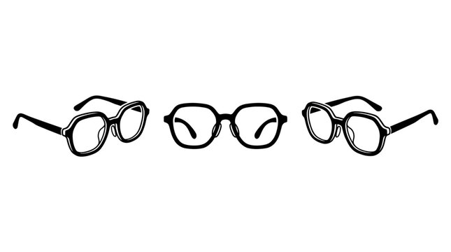 Elegant Black Eyeglasses Arranged in a Stylish and Modern Composition.