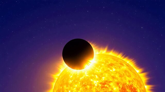 Solar eclipse with sun and moon for high-end commercial advertising