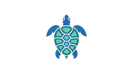 Blue turtle shell with flippers. © alfa