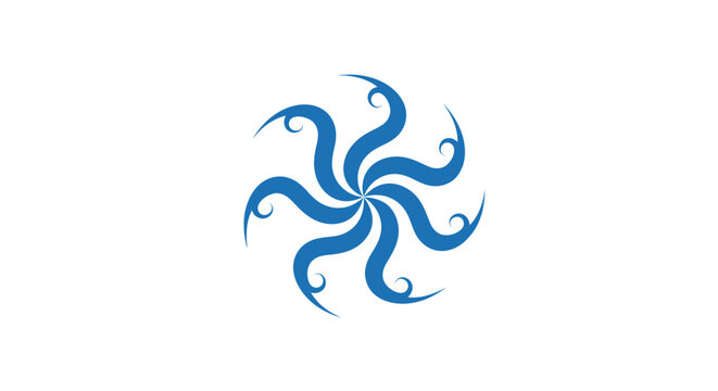Blue Tentacle Like Abstract Graphic Design.
