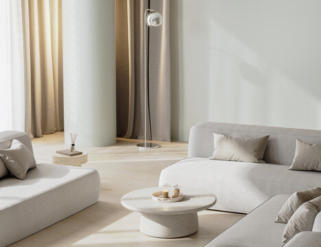 Modern luxury lounge interior, 3d render