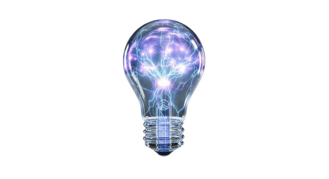 Electric light bulb with glowing plasma