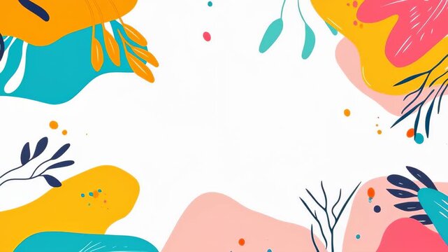 Floral Fantasy in Bloom: A vibrant composition of organic shapes and floral elements, creating a sense of growth and positivity, ready for your creative touch.