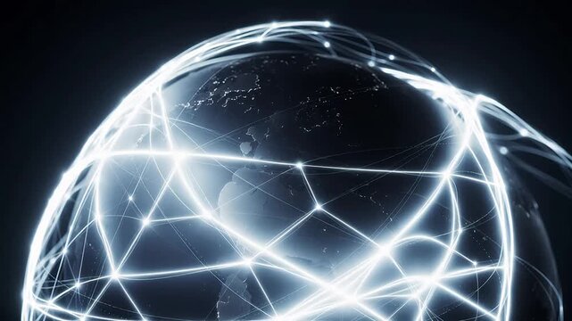 Glowing networked globe for creative digital media and web design