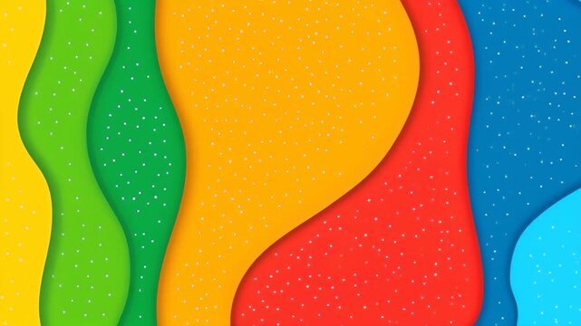 Colorful Abstract Paper Cutout Background: A vibrant array of layered paper cutouts in bold primary and secondary colors creating a dynamic, modern backdrop for design and visual concepts.