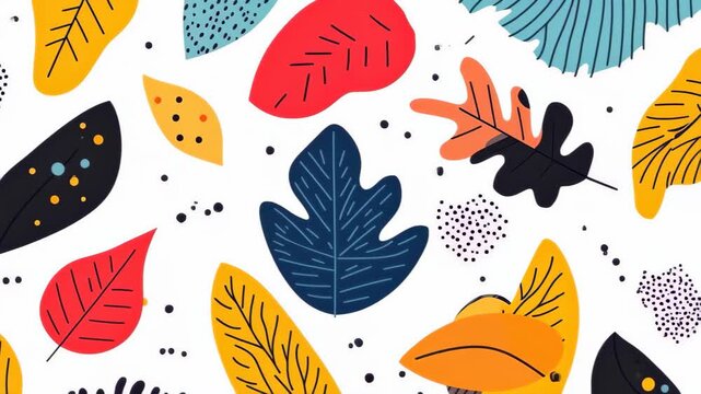 Abstract Foliage: A vibrant tapestry of abstract foliage in an array of colorful leaves, capturing the essence of the environment, beauty and nature.