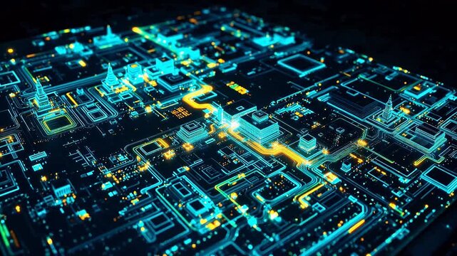 Futuristic digital cityscape symbolizing trust, reliability, and security