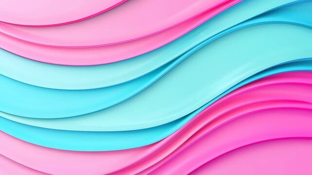 Abstract Wavy Lines: A visually appealing, abstract design features fluid, wavy lines in a harmonious blend of pastel blue and pink, creating a sense of movement and tranquility.