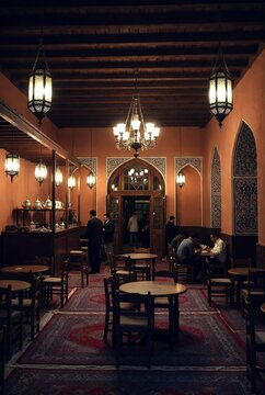traditional coffee house in Teheran AI generated