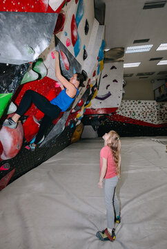 Mother and daughter Rock Climbing