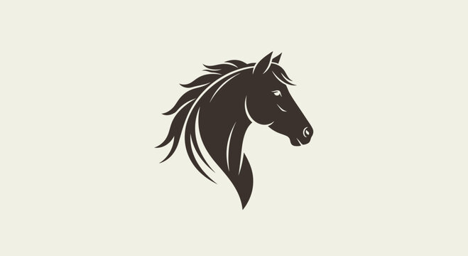 Elegant Horse Head Silhouette Logo Design