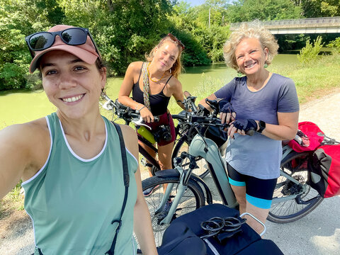 Bikepacking Selfie by Canal