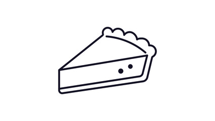 Minimalist Pie Slice Vector Icon with Editable Stroke  Hand-Drawn Black Line Art Illustration of a Triangular Cake or Tart Piece on White Background for Bakery Menus, Web Design, and Food Logos. © Maham
