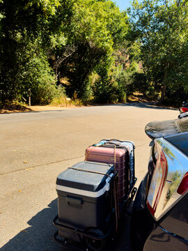 Travel suitcases packed together