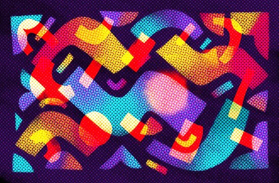 Abstract Color Flow With Geometric Rhythm.