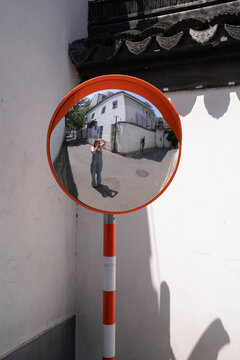 Convex Mirror Street Reflection