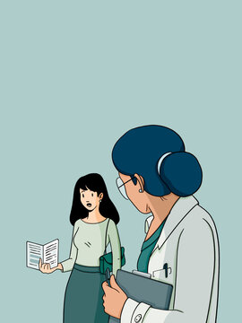 Doctor discussing medical information with concerned patient