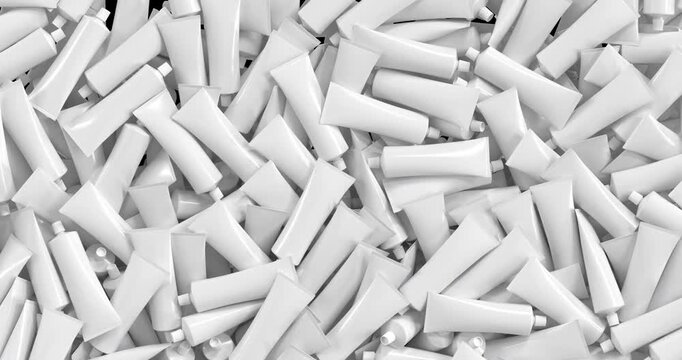 3D White Toothpaste Tubes Background Animation