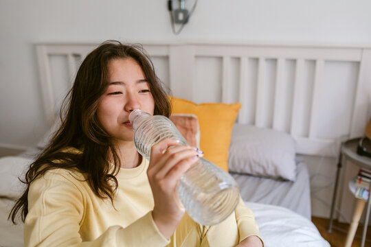 Drinking Water in Bedroom Morning Routine